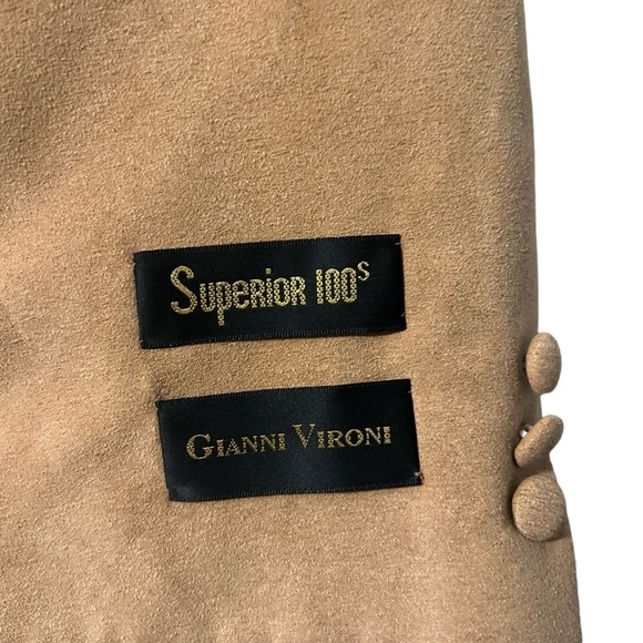 Gianni Vironi Mandarin Collar Super 100's 100% Fine Polyester Blazer - Picture 8 of 10